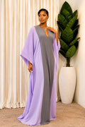 The Color-Block Silk Kaftan Maxi Dress