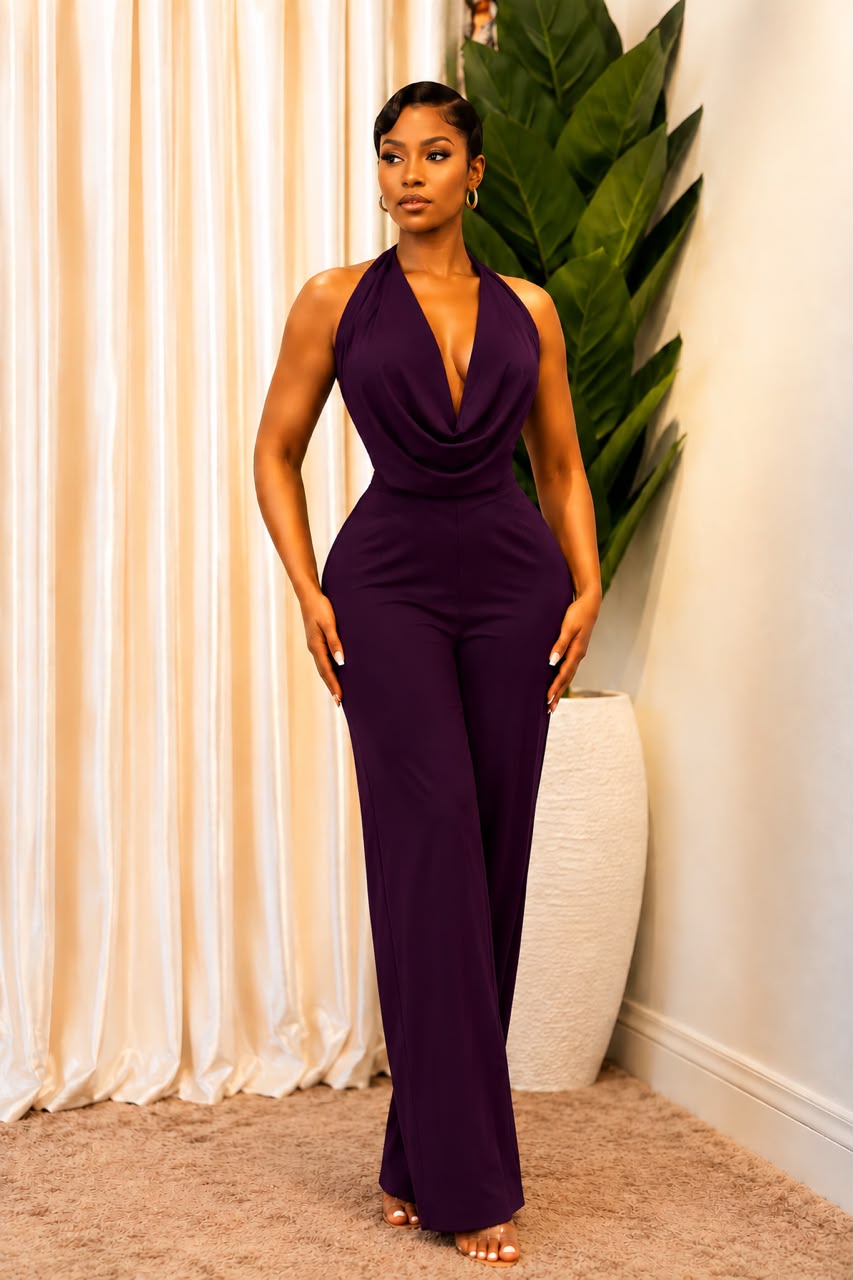 The Cowl Halter Neck Two-Piece Set