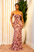 The Floral Cutout Strapless Maxi Dress