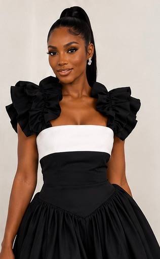Priscy Ruffle Party Mini Dres