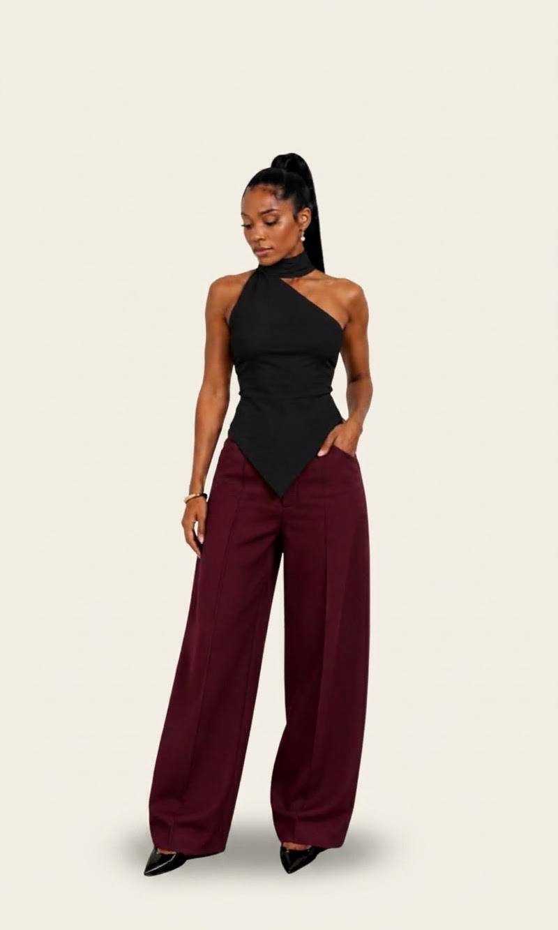 The Celine Wrap-Neck Top