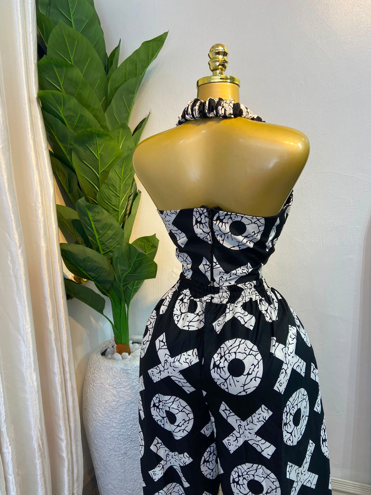 The Geometric Ankara Halter Top & Wide-Leg Trouser Set